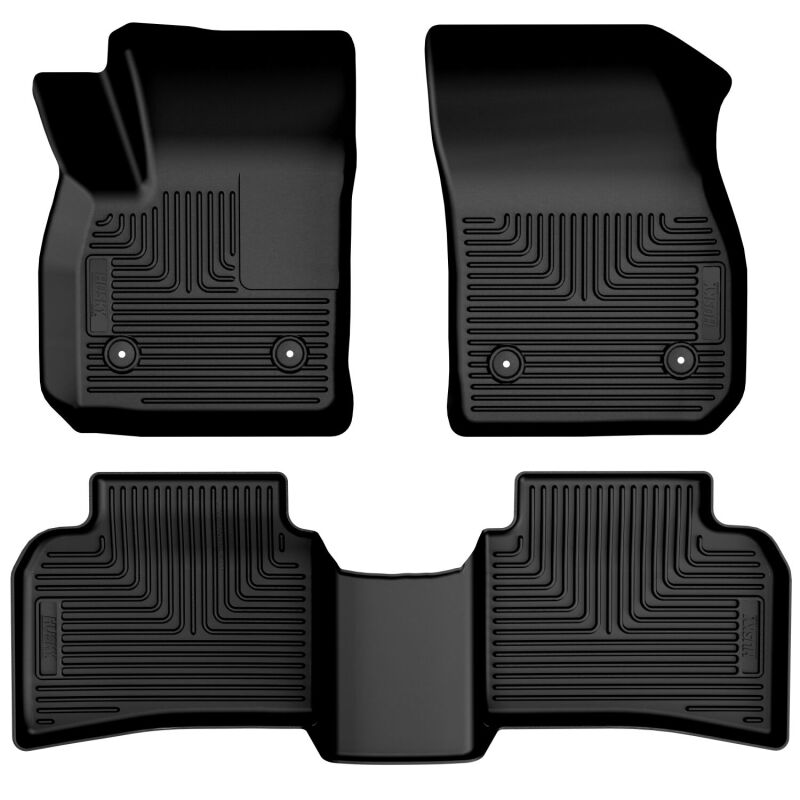 Cadillac XT4 Floor Liners - Front + Rear - Husky Liners - Weatherbeater - Black - `19-`23